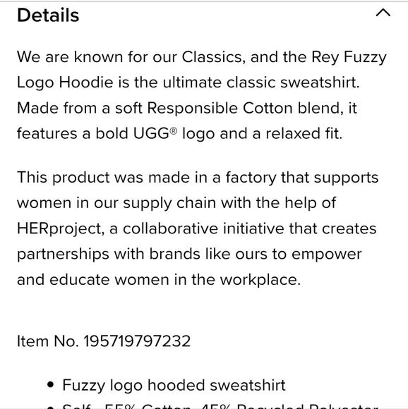 UGG REY FUZZY LOGO HOODIE - Picture 12 of 14